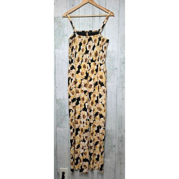 Maurice's Smocked Bodice Floral Sunflower Sunflowers Print Jumptsuit Romper Sz. - Picture 4 of 5